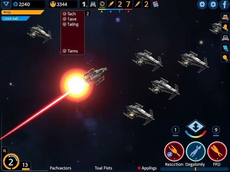 Galactic Conquest Elite gameplay screenshot showing space battle